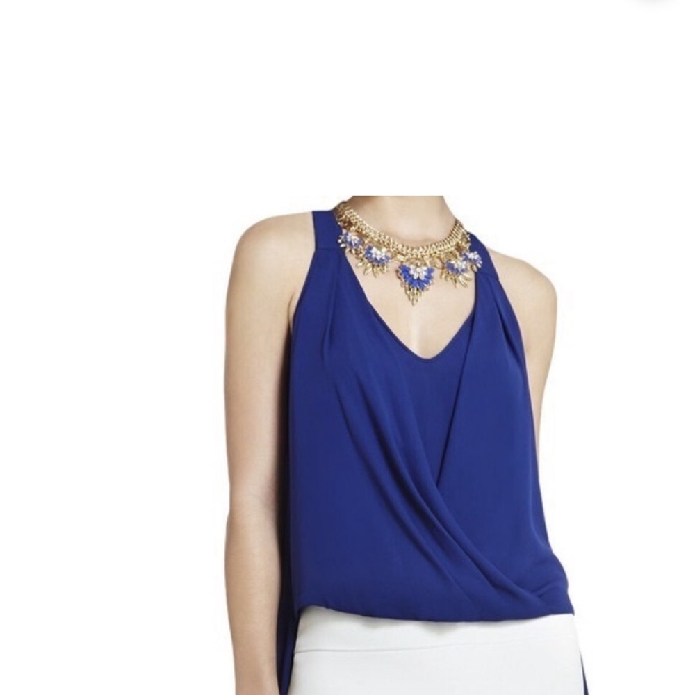 BCBGMAXAZRIA. Solange, Back-Drape Halter Top.